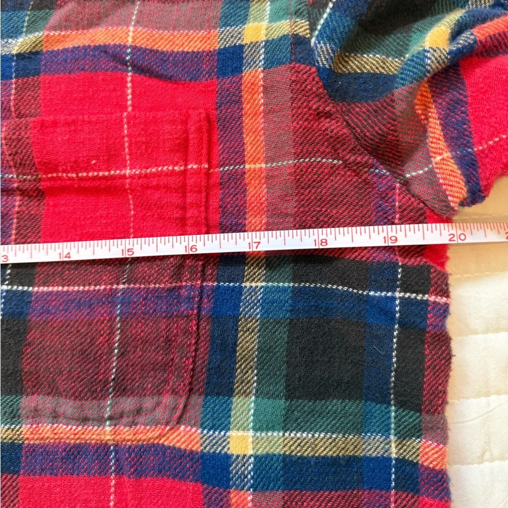 American Eagle Boyfriend Fit Oversized Red Blue Plaid Flannel Women's Small - Picture 4 of 5